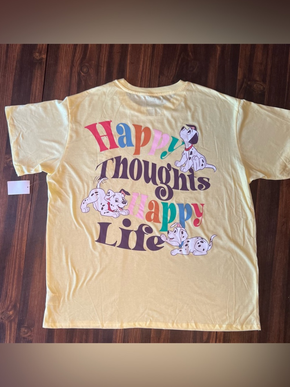 101 Dalmatians Disney Oversized Shirt Junior XXLarge Happy Thoughts Happy Life